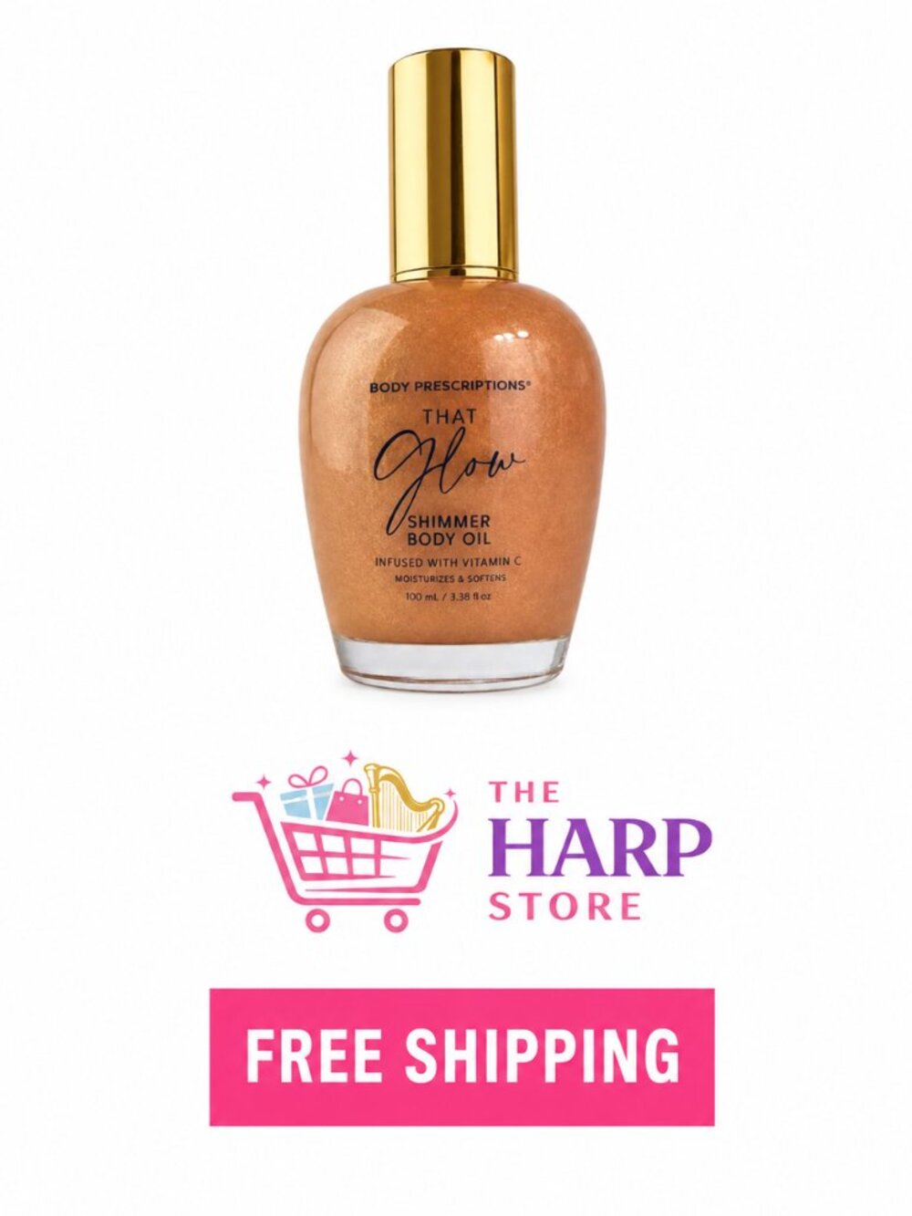 Body Prescriptions That Glow Shimmer Body Oil Vitamin C Hydrating Glow Oil 3.38